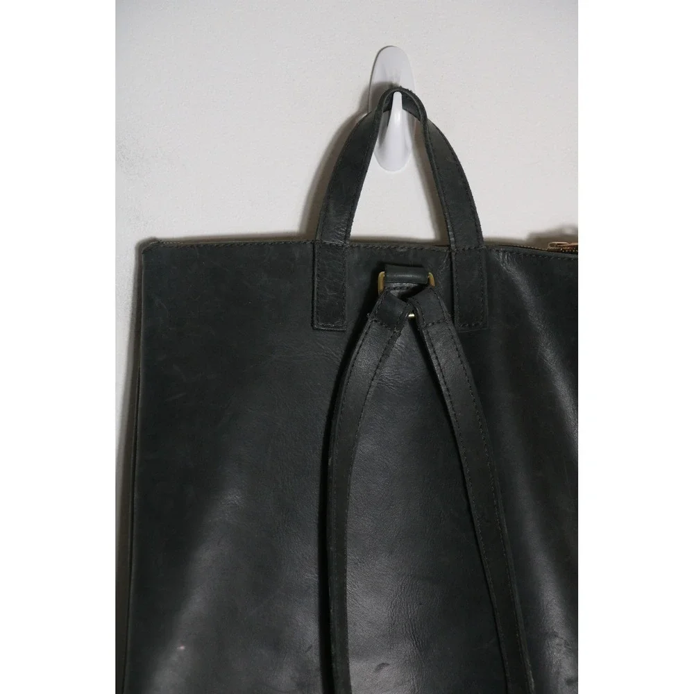 Parker Clay Miramar Full Grain Leather Backpack Black Neutral Casual Minimalist